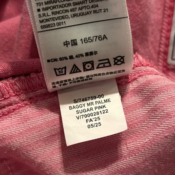 Gap Women's 30R / 10 - 34 x 29 Baggy Wide Leg Mid Rise Ultrasoft Denim Pink - Picture 9 of 16